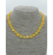 Бусы цитрин таблетка грань люкс 10*6мм