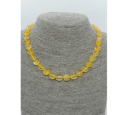 Бусы цитрин таблетка грань люкс 10*6мм