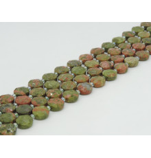 Нить яшма унакит таблетка грань 10 мм