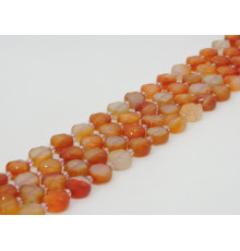 Нить агат рыжий таблетка грань 10 мм