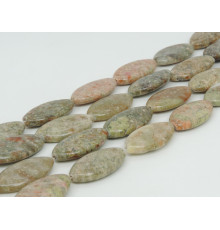 Нить яшма плоский овал 15*30 мм