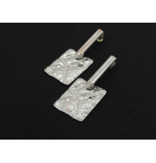 Серьги ювелирный сплав прямоугольник 23*20мм 