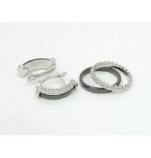 Набор керамика кольца,серьги дуга чёрный р-р 18