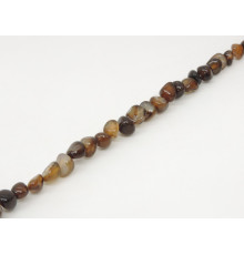 Нить агат галтовка шоколадный 11*9-10*9 мм
