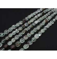 Нить хрусталь горный с хлоритом галтовка 19*15-15*11мм