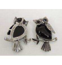 Кулон агат чёрный 46*35 мм