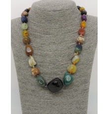 Бусы микс камней прямоугольник фриформ на увеличение 