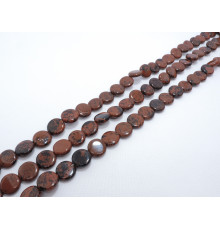 Нить обсидиан коричневый таблетка 15*5 мм