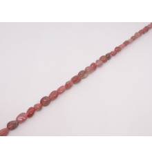 Нить кварц клубничный 13*8-11*9-11*8 мм
