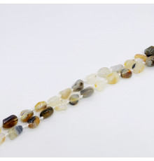 Нить агат серо-коричневый окат 11*17мм