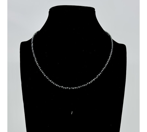 Бусы-чокер циркон розовый с вставкой гематита 2мм