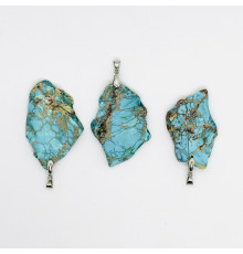 Кулон варисцит фриформ голубой 26-38*36-53мм