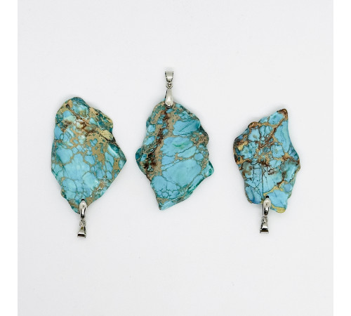 Кулон варисцит фриформ голубой 26-38*36-53мм