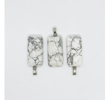 Кулон агат кахолонг белый 20*40мм