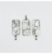 Кулон агат кахолонг белый 20*40мм