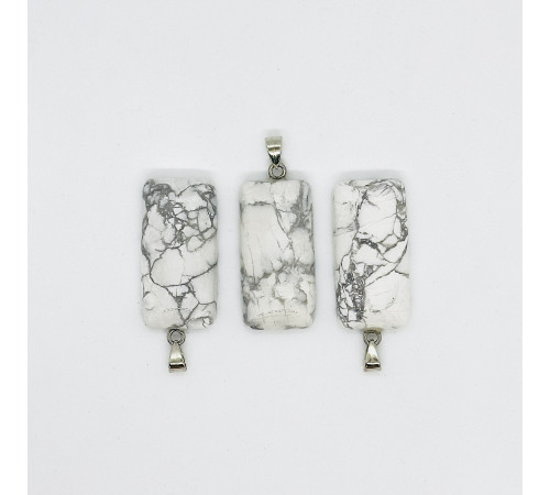 Кулон агат кахолонг белый 20*40мм