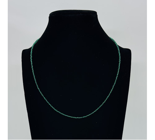 Бусы-чокер ювелирное стекло изумрудное 2мм - 46 см		