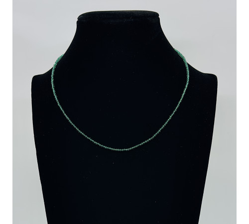 Бусы-чокер ювелирное стекло изумрудный 2мм - 39см	