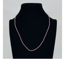 Бусы-чокер ювелирное стекло розовое 2мм