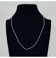 Бусы-чокер ювелирное стекло розовое 2мм