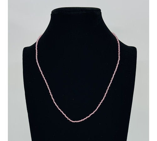 Бусы-чокер ювелирное стекло розовое 2мм