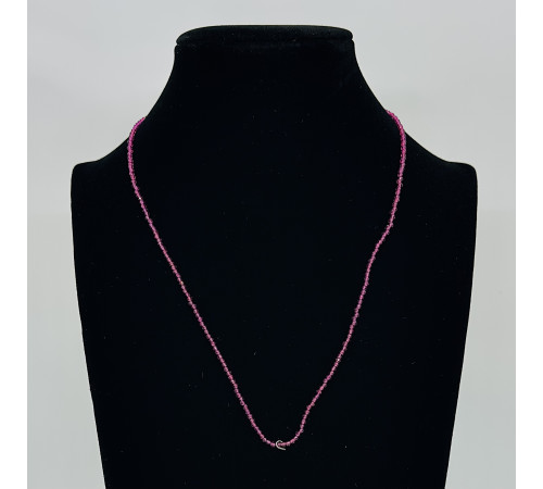 Бусы-чокер ювелирное стекло малиновый 2мм