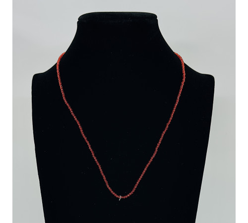 Бусы-чокер ювелирное стекло гранатово-красное 2мм