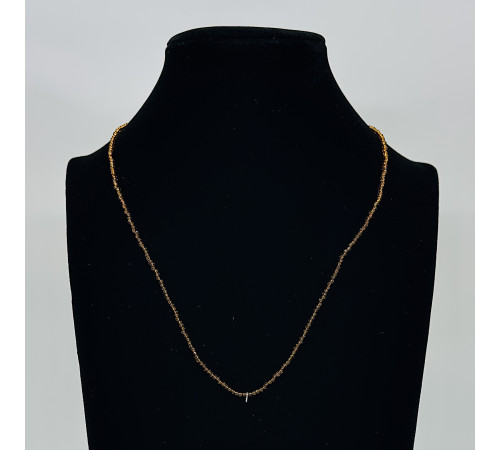 Бусы-чокер ювелирное стекло коричневый 2мм