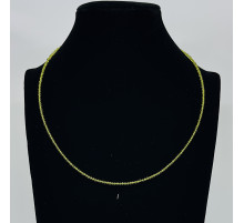 Бусы-чокер ювелирное стекло желто-зеленый 2мм