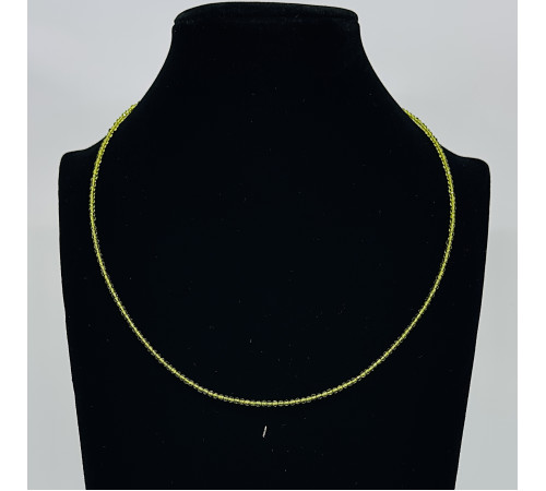 Бусы-чокер ювелирное стекло желто-зеленый 2мм