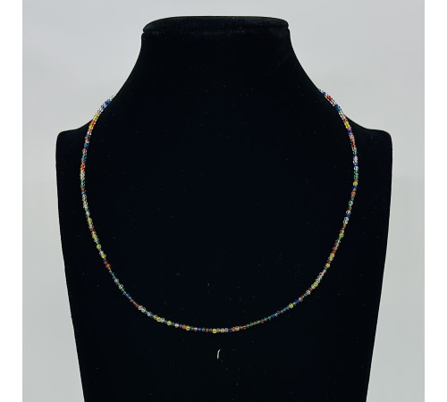 Бусы-чокер ювелирное стекло самоцвет 2мм