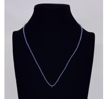 Бусы-чокер ювелирное стекло аквамарин 2мм