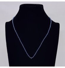 Бусы-чокер ювелирное стекло аквамарин 2мм