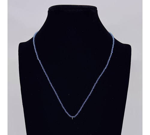 Бусы-чокер ювелирное стекло аквамарин 2мм