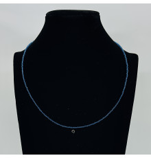 Бусы-чокер ювелирное стекло темный аквамарин 2мм - 45 см