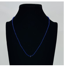 Бусы-чокер ювелирное стекло ультрамарин 2мм