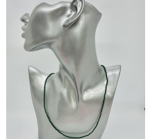 Бусы-чокер ювелирное стекло темно-изумрудный 2мм - 44 см	