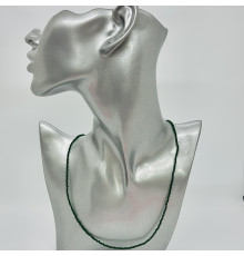 Бусы-чокер ювелирное стекло темно-изумрудный 2мм - 44 см	