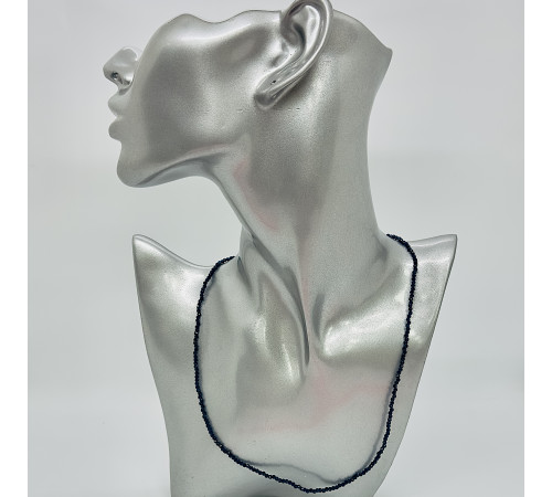 Бусы-чокер ювелирное стекло сапфир 2мм - 44 см