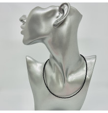 Бусы-чокер ювелирное стекло черное 2мм