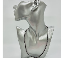 Бусы-чокер ювелирное стекло бордовый 2мм - 44см