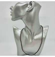 Бусы-чокер ювелирное стекло бордовый 2мм - 44см