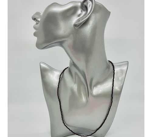 Бусы-чокер ювелирное стекло бордовый 2мм - 44см