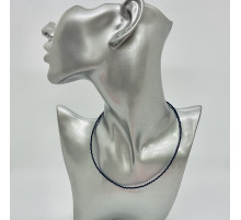 Бусы-чокер ювелирное стекло сапфир 2мм - 36 см