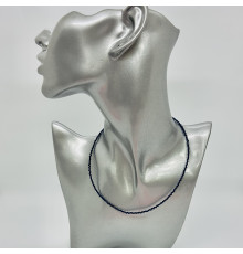 Бусы-чокер ювелирное стекло сапфир 2мм - 36 см