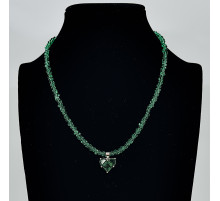 Бусы-чокер алмазное стекло изумрудное изумрудное подвеска сердце