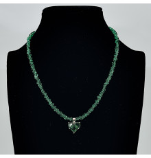 Бусы-чокер алмазное стекло изумрудное изумрудное подвеска сердце