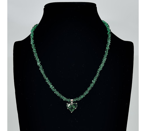Бусы-чокер алмазное стекло изумрудное изумрудное подвеска сердце