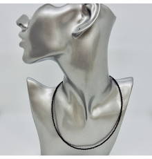 Бусы-чокер ювелирное стекло бордовый 2мм - 40см