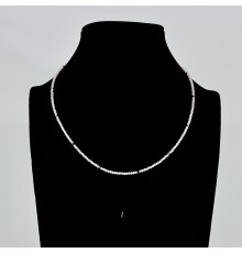 Бусы-чокер циркон розовый с вставкой гематита 2мм